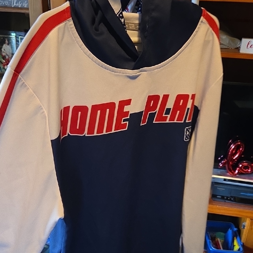 Home Plate Hoodie with Red and Navy Accents